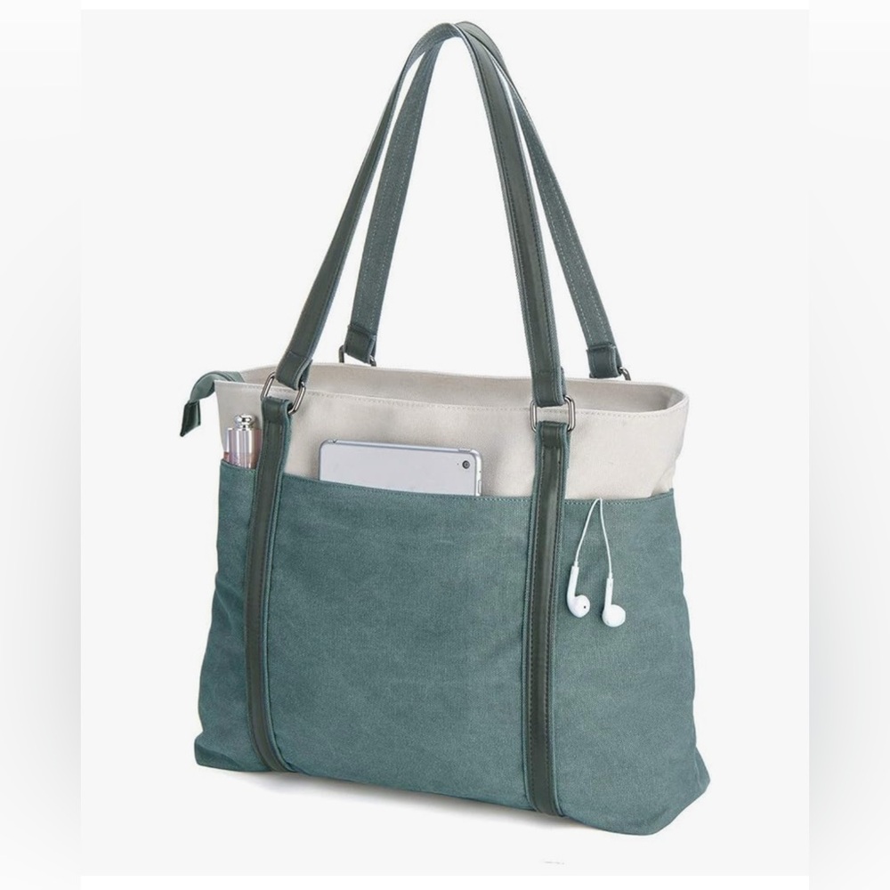 Elegant Teal and Cream Women's Tote Bag
